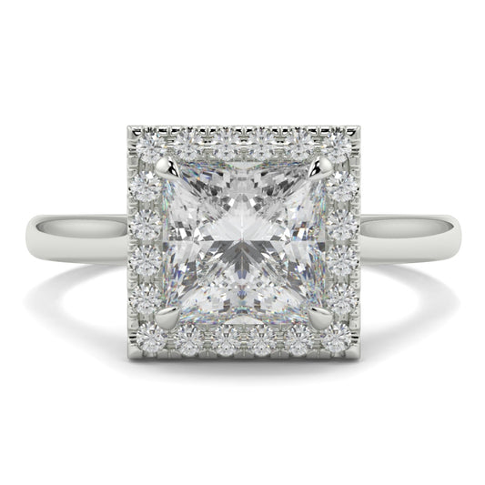 Halo Plain Shoulder Princess Shape Ring