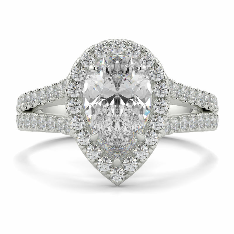 Halo Pear Shape Split Ring