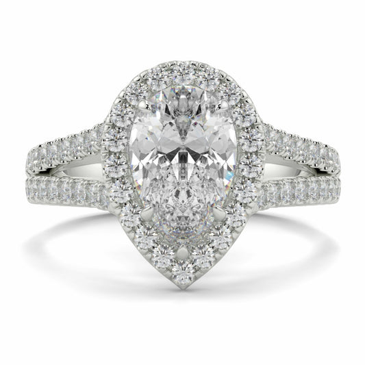 Halo Pear Shape Split Ring