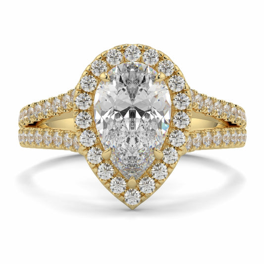 Halo Pear Shape Split Ring