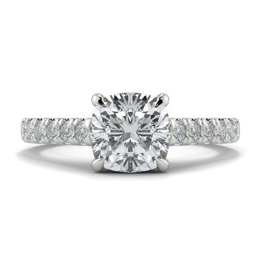 Diamond ring with a white background Yb jewellers engagement ring straight band