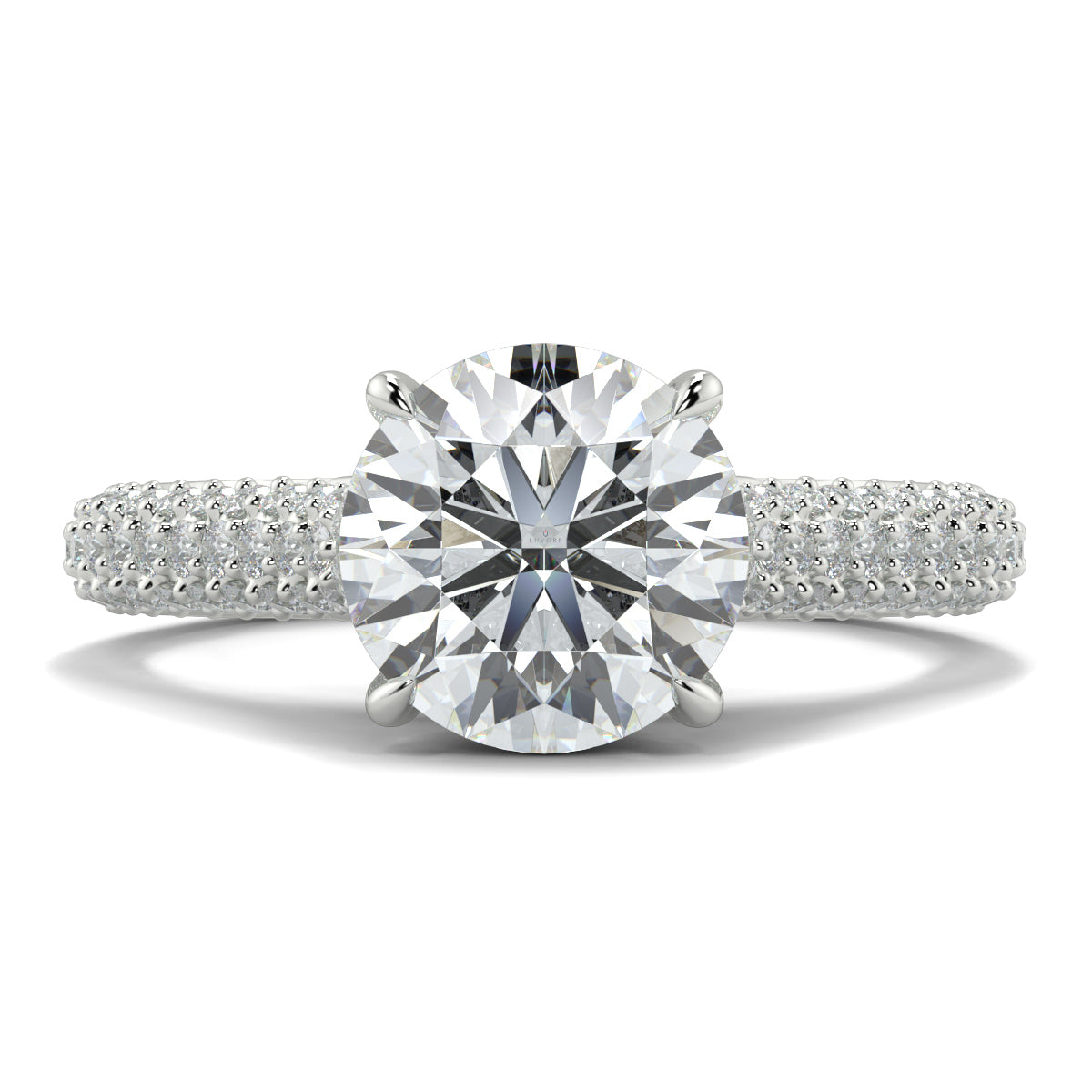 Diamond ring with a white background Yb jewellers engagement ring straight band