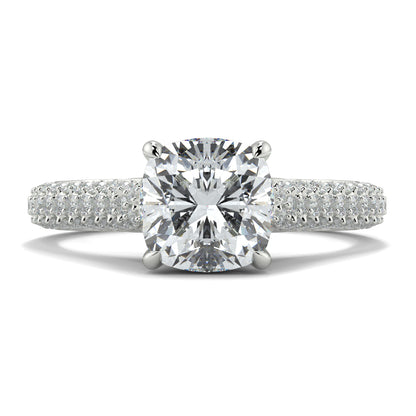 Diamond ring with a large central gemstone on a white background Yb jewellers engagement ring straight band