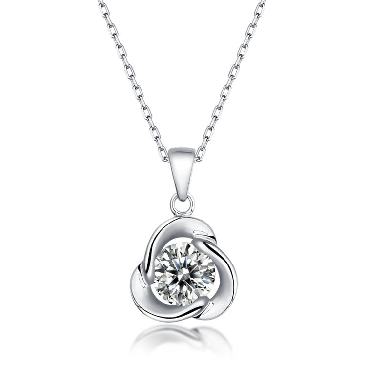 Tri-Pod Solitaire Diamond Pendant