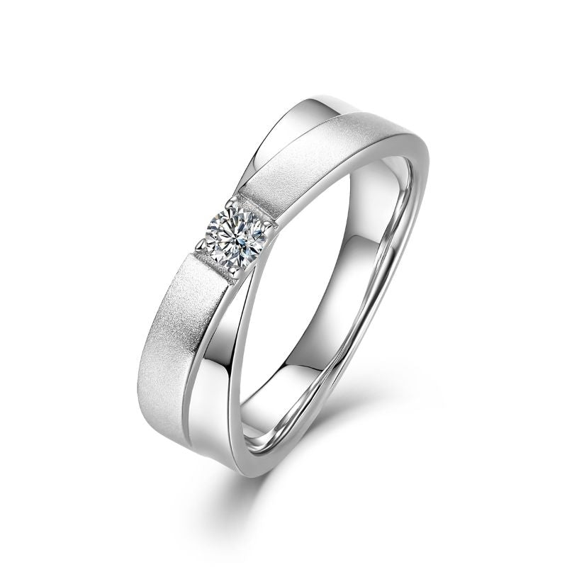Solitare Diamond 2 Row Crossover Ring