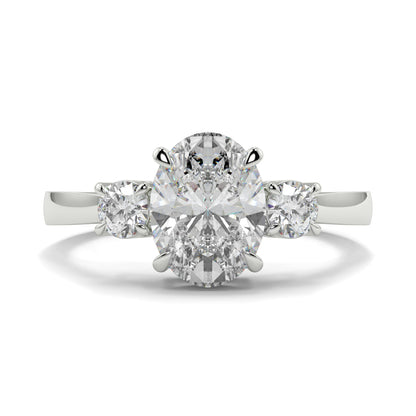 Catherine - 2.0 CT - Oval Trilogy Diamond Ring