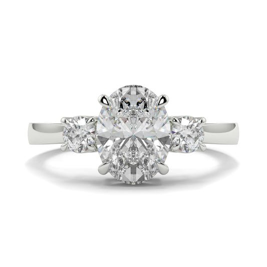 Catherine - 2.0 CT - Oval Trilogy Diamond Ring