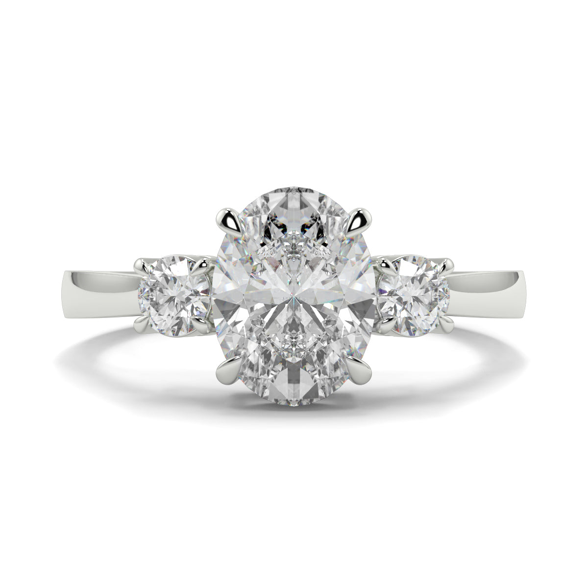 Catherine - 2.0 CT - Oval Trilogy Diamond Ring