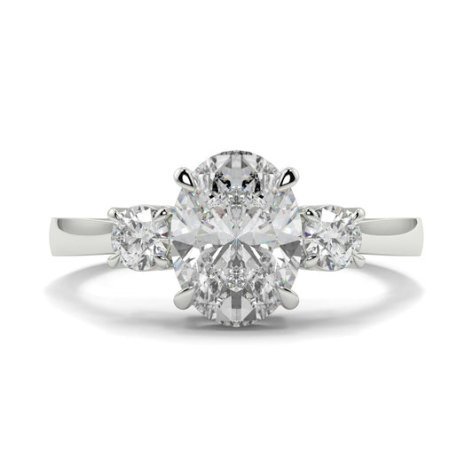 Catherine - 2.0 CT - Oval Trilogy Diamond Ring