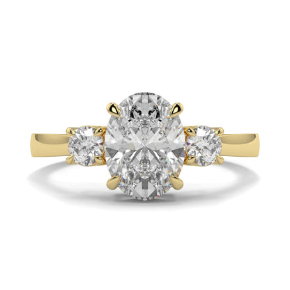 Catherine - 2.0 CT - Oval Trilogy Diamond Ring