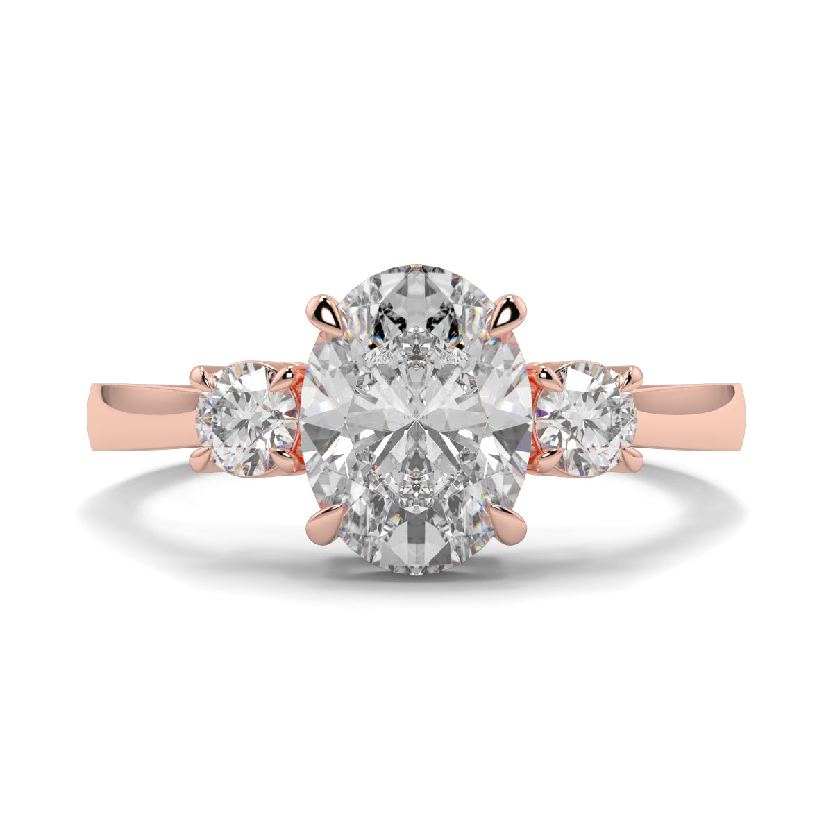 Catherine - 2.0 CT - Oval Trilogy Diamond Ring