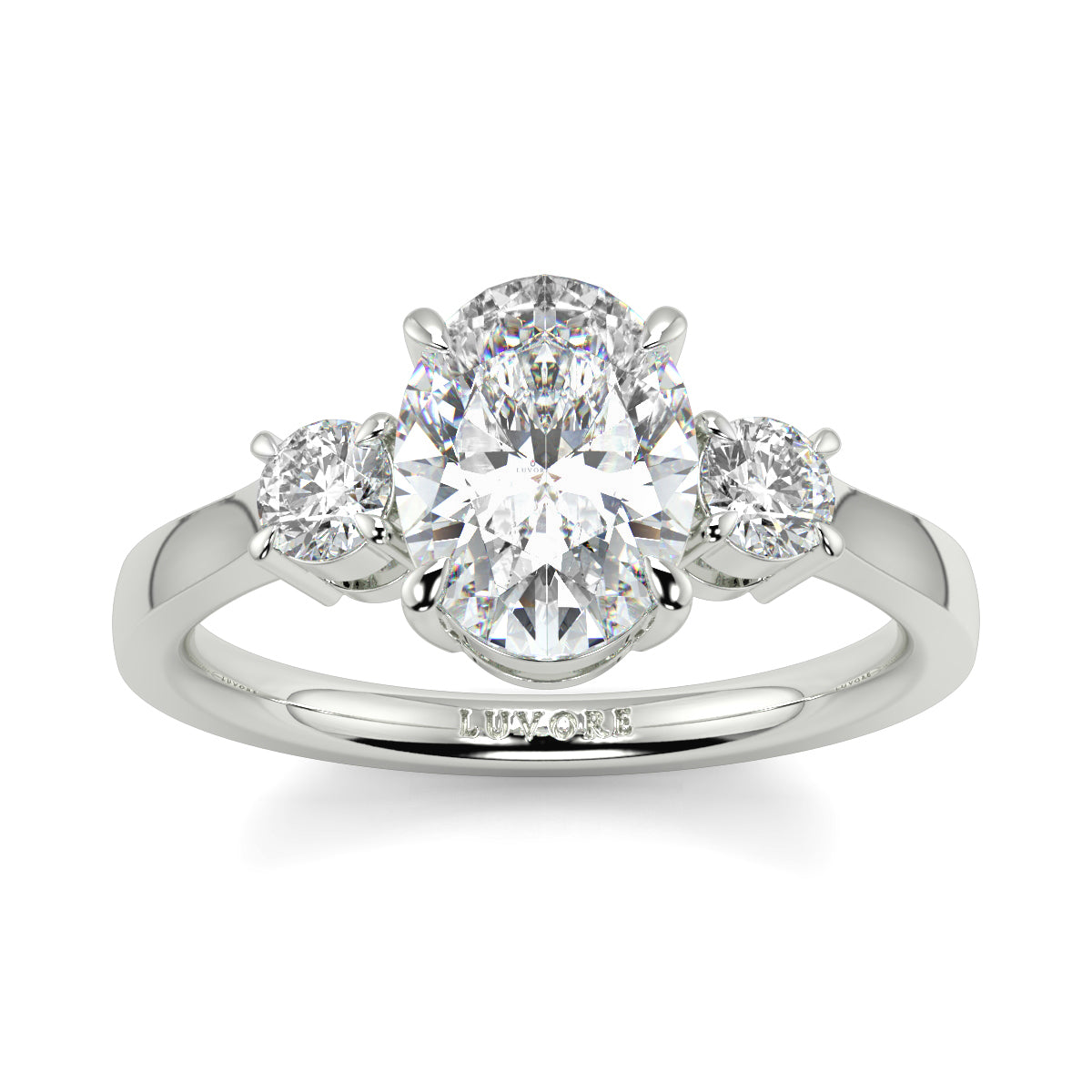 Catherine - 2.0 CT - Oval Trilogy Diamond Ring