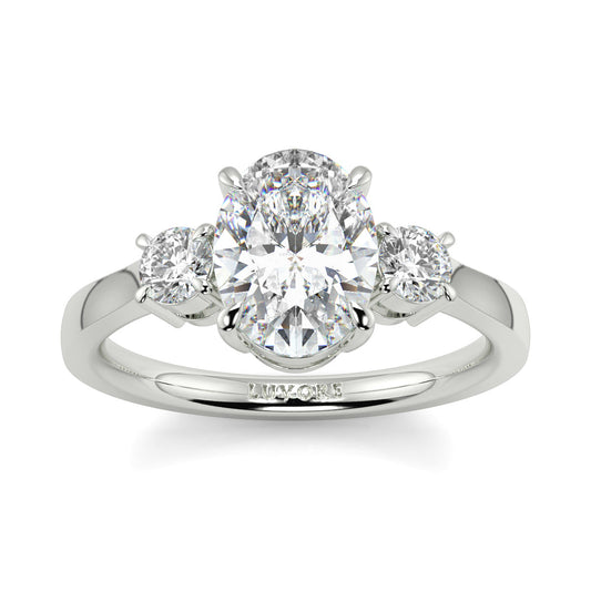 Catherine - 2.0 CT - Oval Trilogy Diamond Ring