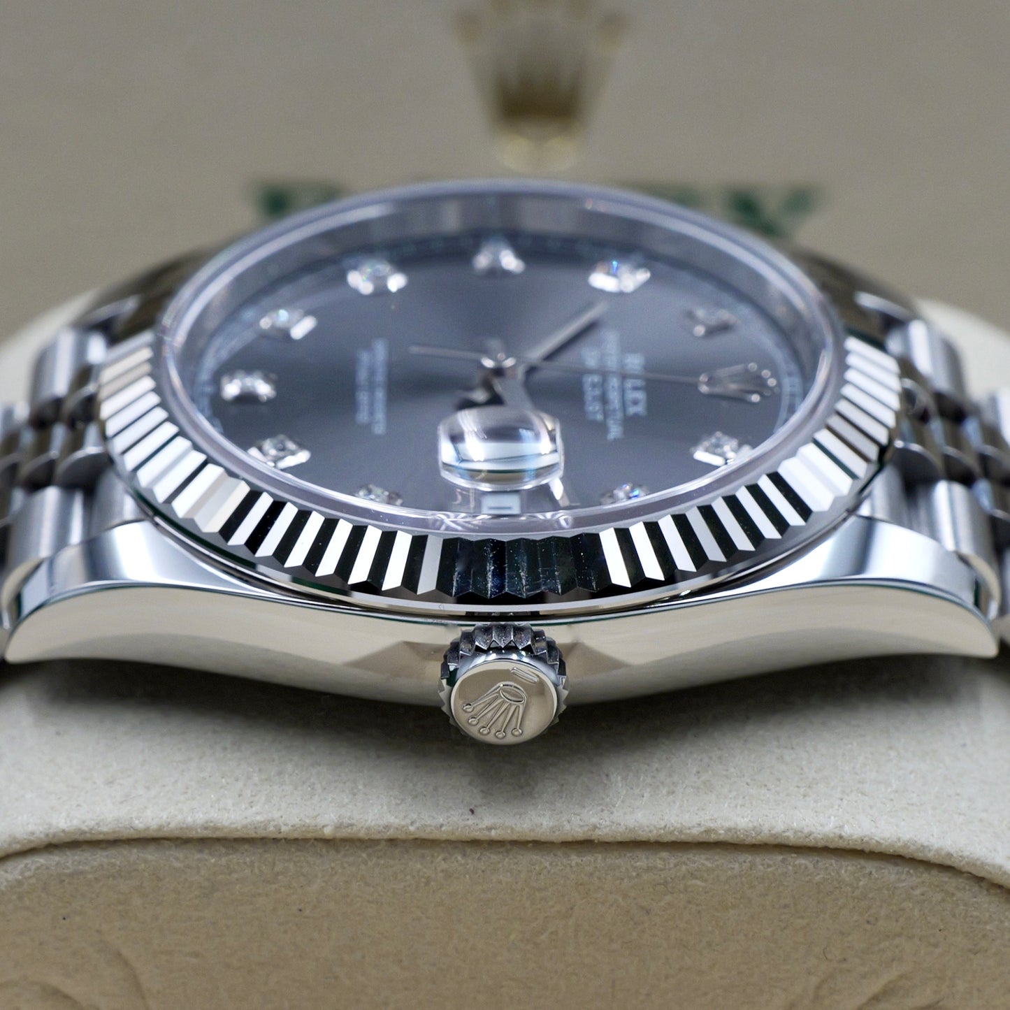 Rolex Datejust 41 Rhodium Diamond Dot Dial 126334 - Full Set (2025)