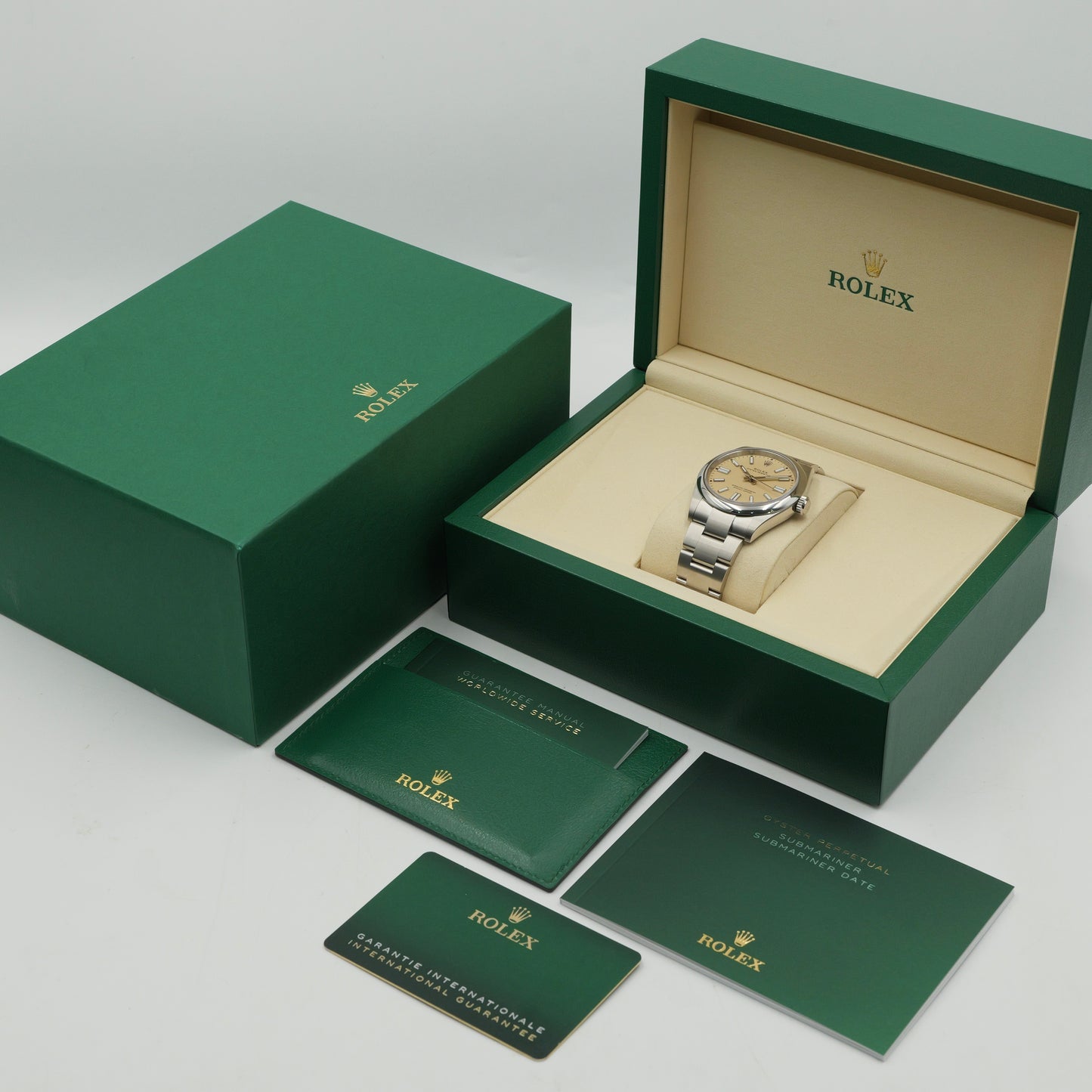 Rolex Oyster Perpetual 41 Beige Dial 134300 - Full Set (2025)