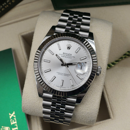Datejust 41 Silver Baton Dial 126334 - Full Set 2025