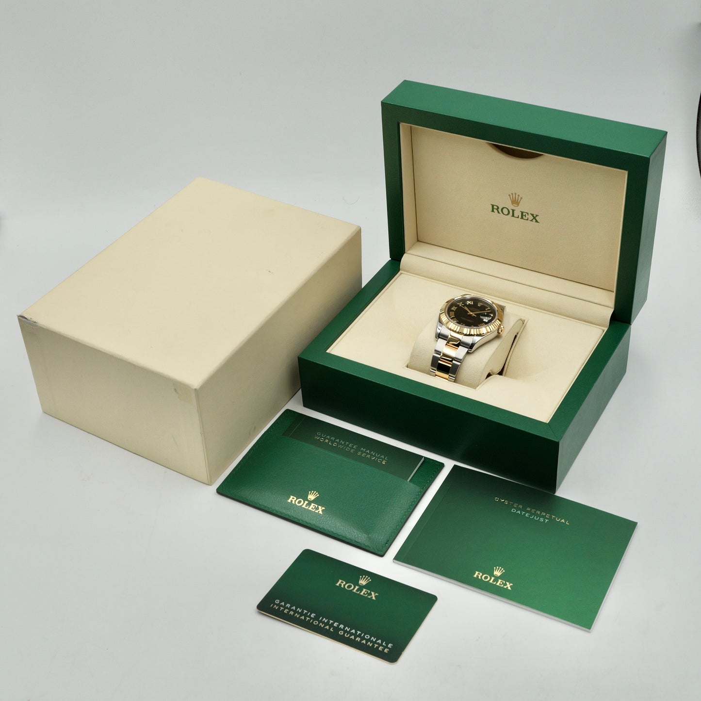 Rolex Datejust II Steel & 18K Gold Black Roman Numeral 116333 - Full Set (2016)