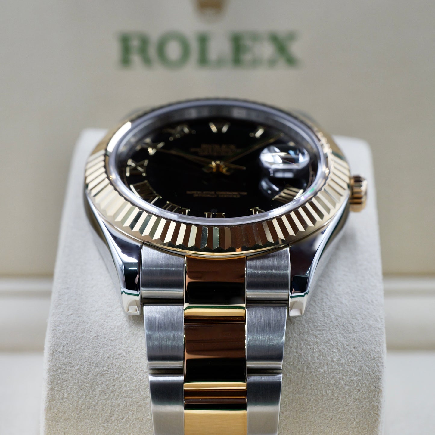 Rolex Datejust II Steel & 18K Gold Black Roman Numeral 116333 - Full Set (2016)
