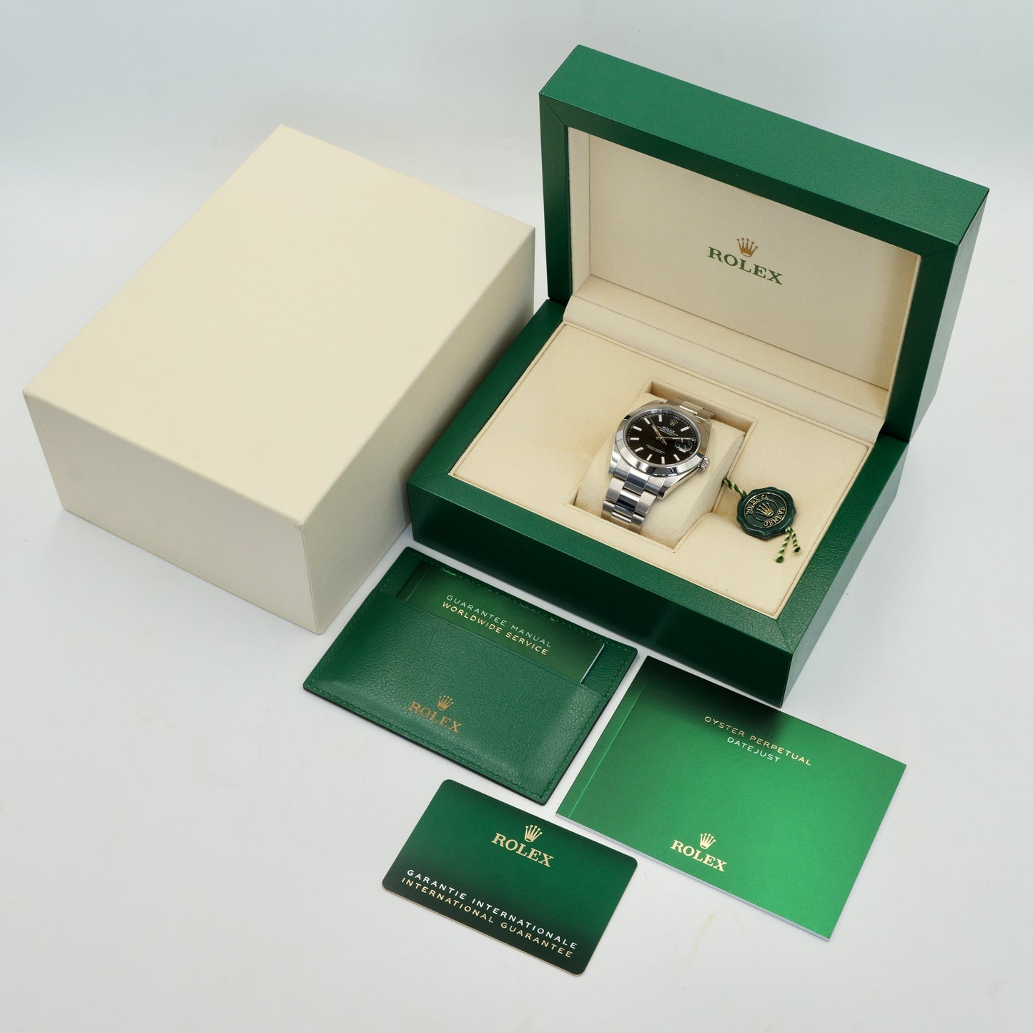 Rolex Datejust 41 Black Dial Smooth Bezel 126300 - Full Set (2025)