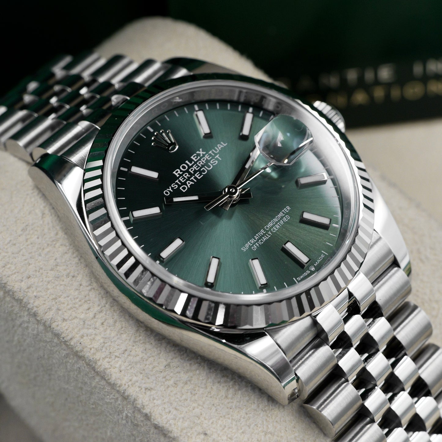 Rolex Datejust 36 Mint Green Fluted Jubilee 126234 - Full Set (2025)