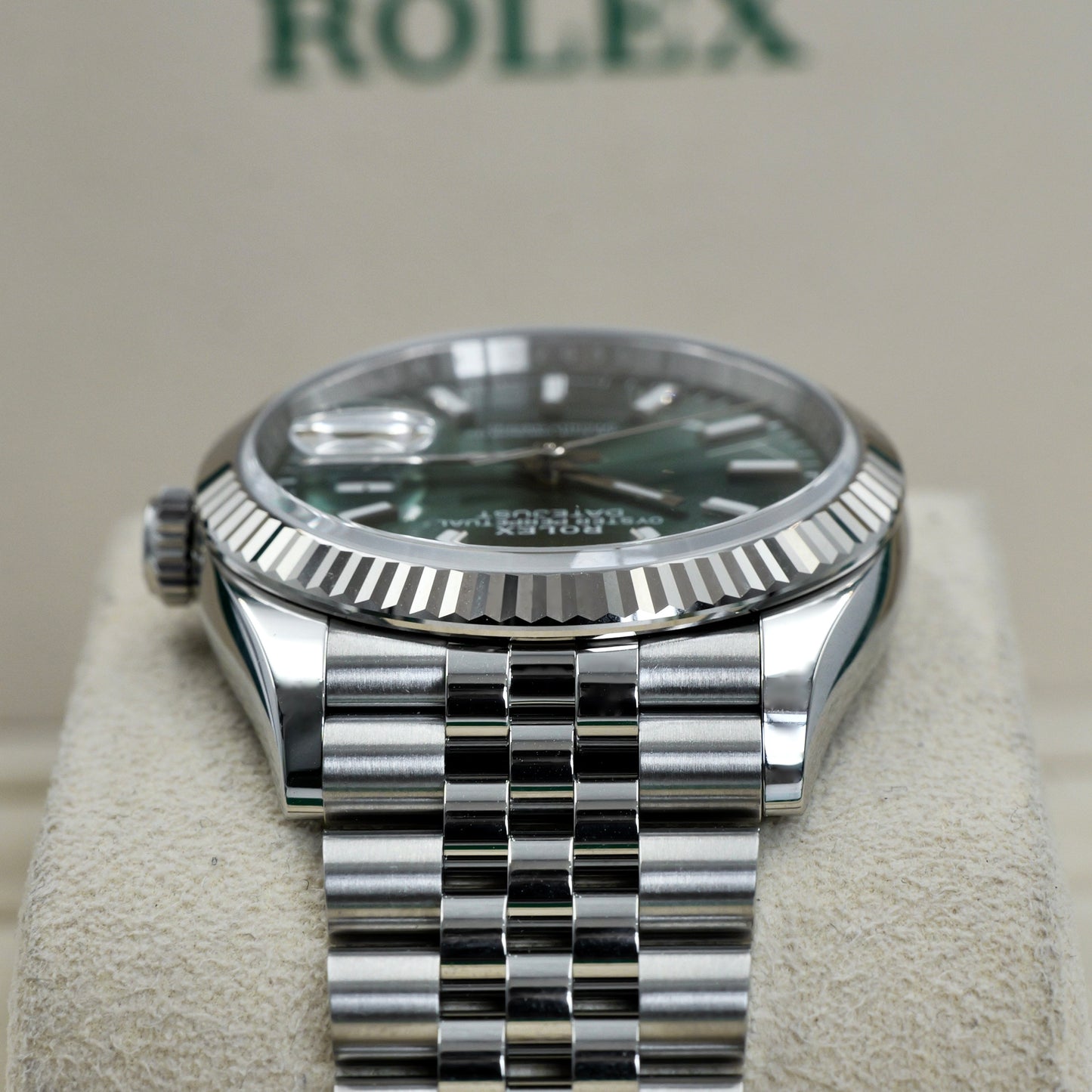 Rolex Datejust 36 Mint Green Fluted Jubilee 126234 - Full Set (2025)