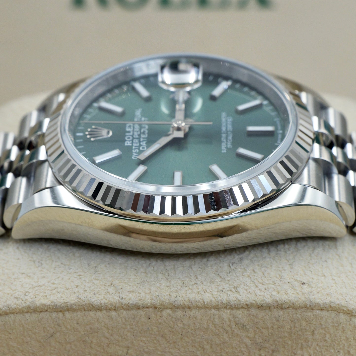 Rolex Datejust 36 Mint Green Fluted Jubilee 126234 - Full Set (2025)