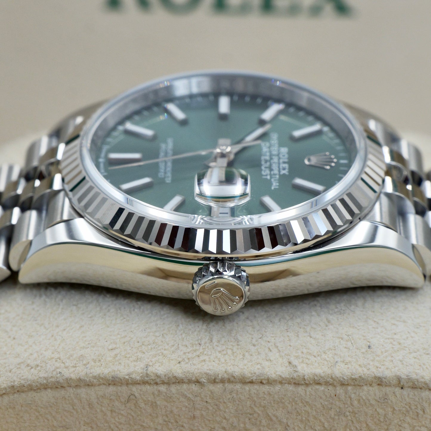 Rolex Datejust 36 Mint Green Fluted Jubilee 126234 - Full Set (2025)
