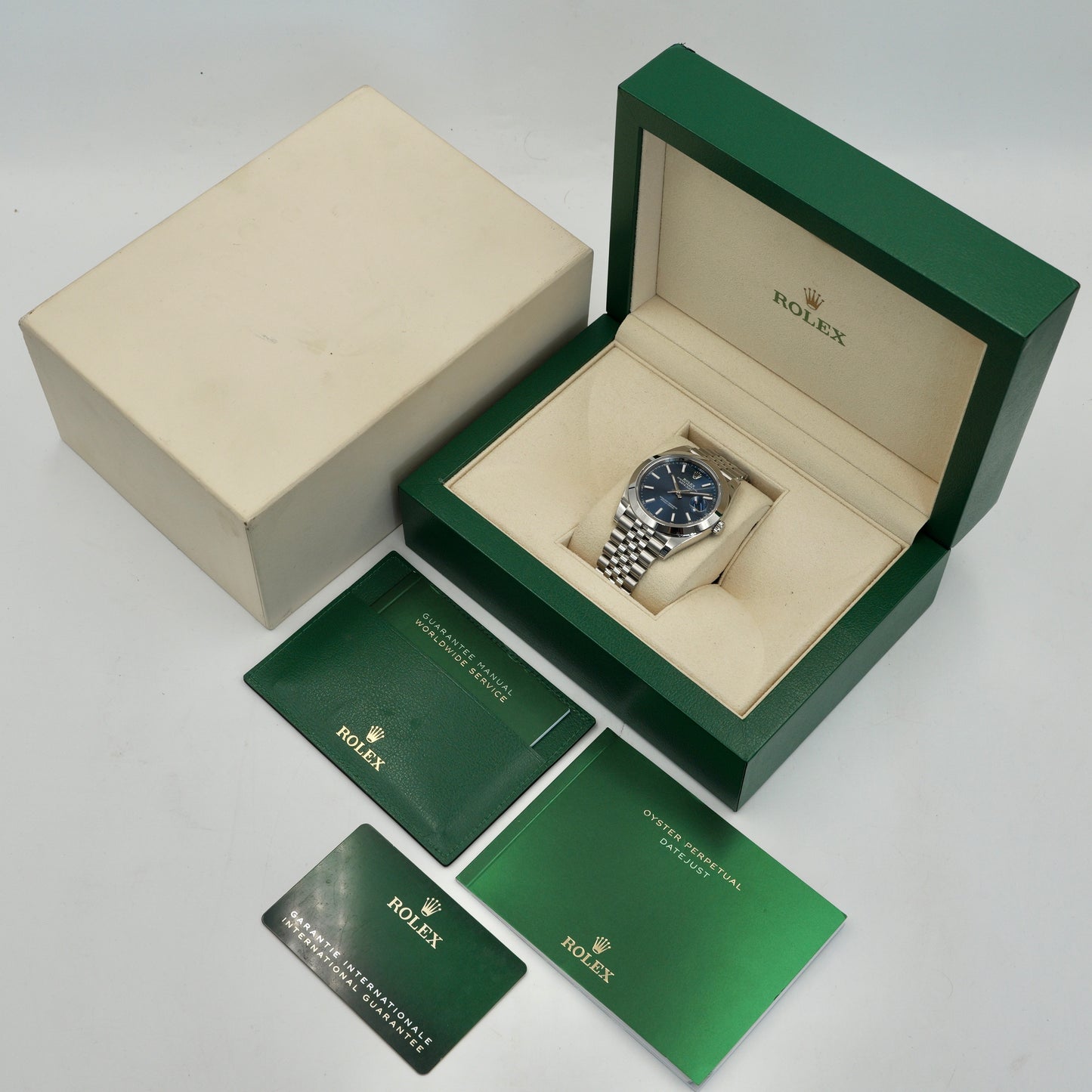 Rolex Datejust 41 Blue Dial Smooth Jubilee 126300 - Full Set (2025)