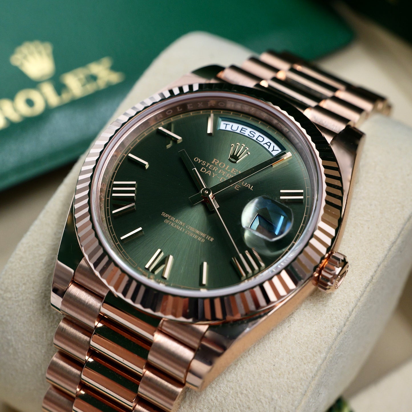 Rolex Day-Date 40 Olive 228235 - Full Set (2025)