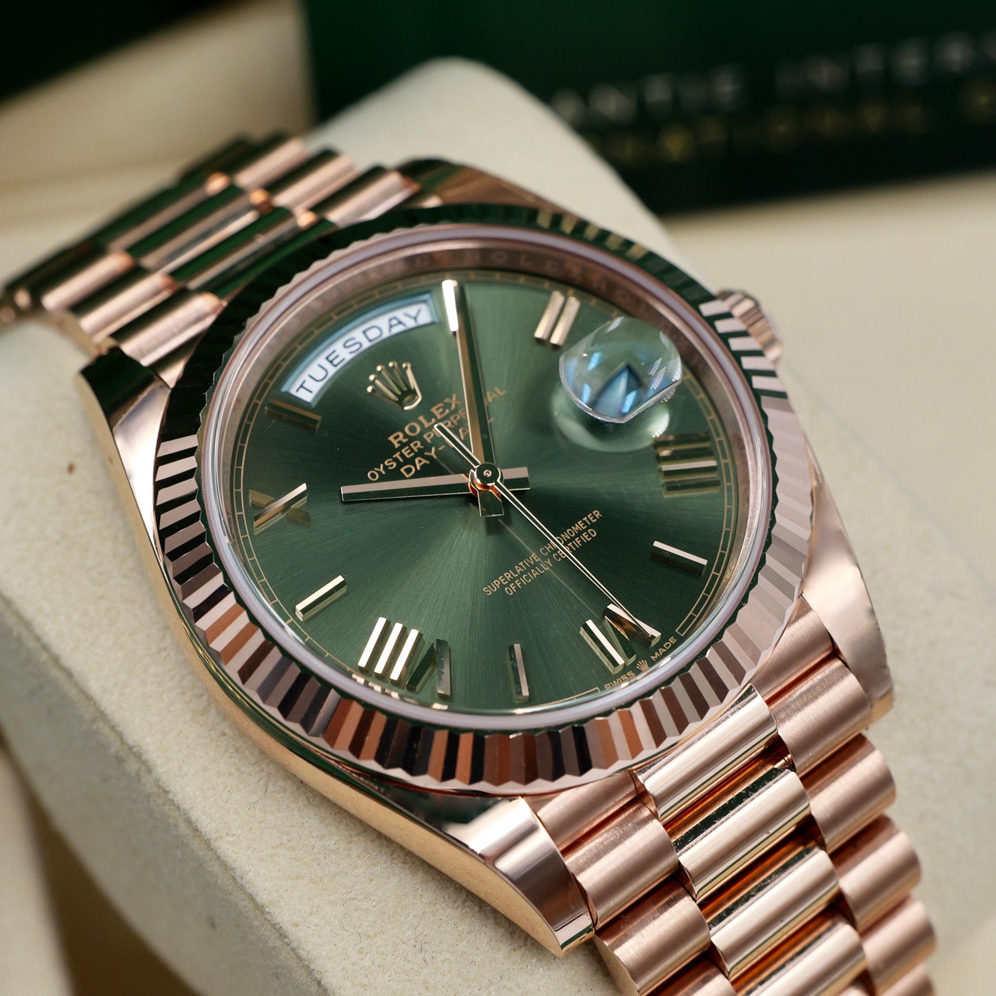 Rolex Day-Date 40 Olive 228235 - Full Set (2025)
