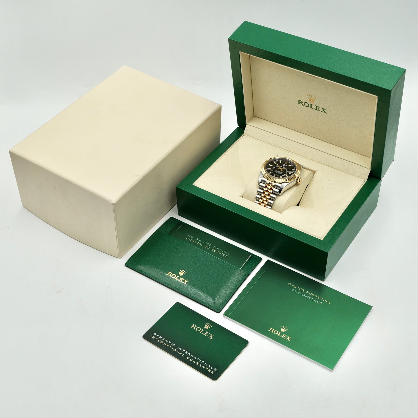 Rolex Sky-Dweller Steel & Yellow Gold Black Dial 326933 - Full Set (2023)