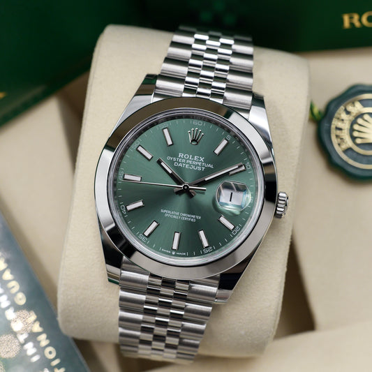 Rolex Datejust 41 Mint Green 126300 - Full Set (2022)