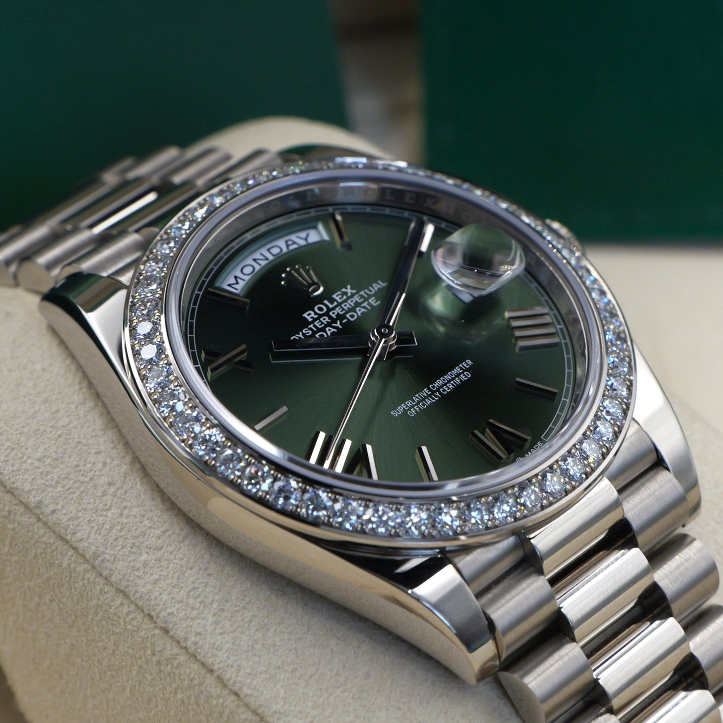 Rolex Day-Date 40 Olive Green RBR 228349RBR Full Set 2022