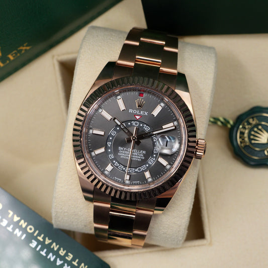 Rolex Sky-Dweller Rose Gold Rhodium Dial 326935 Full Set 2022