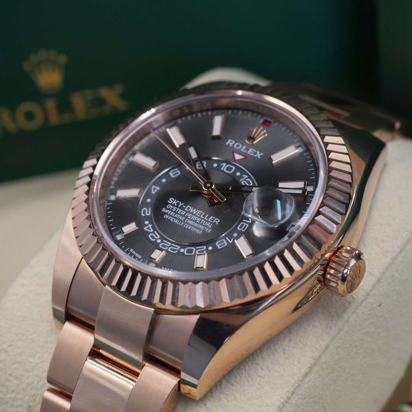 Rolex Sky-Dweller Rose Gold Rhodium Dial 326935 Full Set 2022