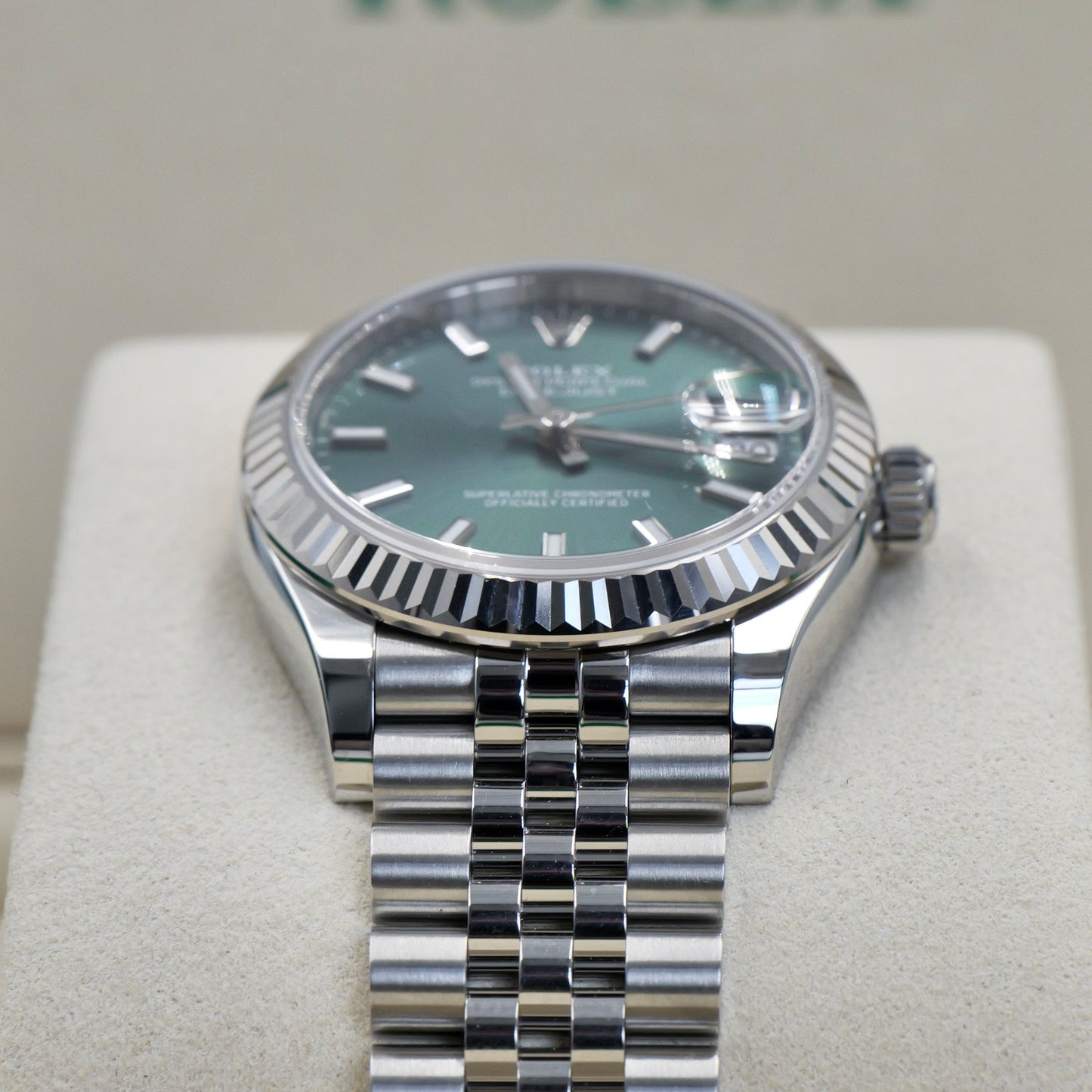 Rolex Datejust 31 Mint Green Fluted Jubilee 278274 - Full Set (2025)