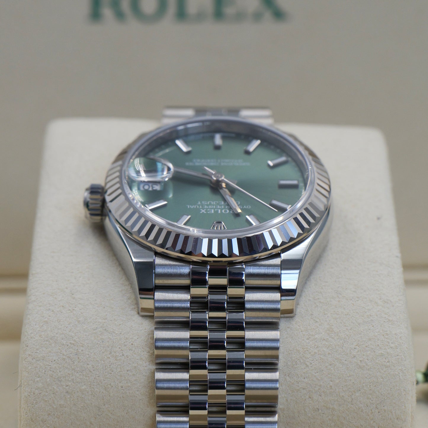 Rolex Datejust 31 Mint Green Fluted Jubilee 278274 - Full Set (2025)