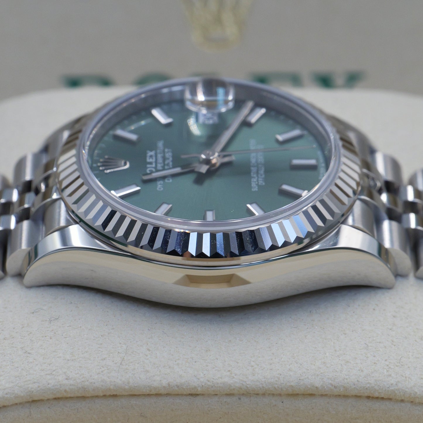 Rolex Datejust 31 Mint Green Fluted Jubilee 278274 - Full Set (2025)