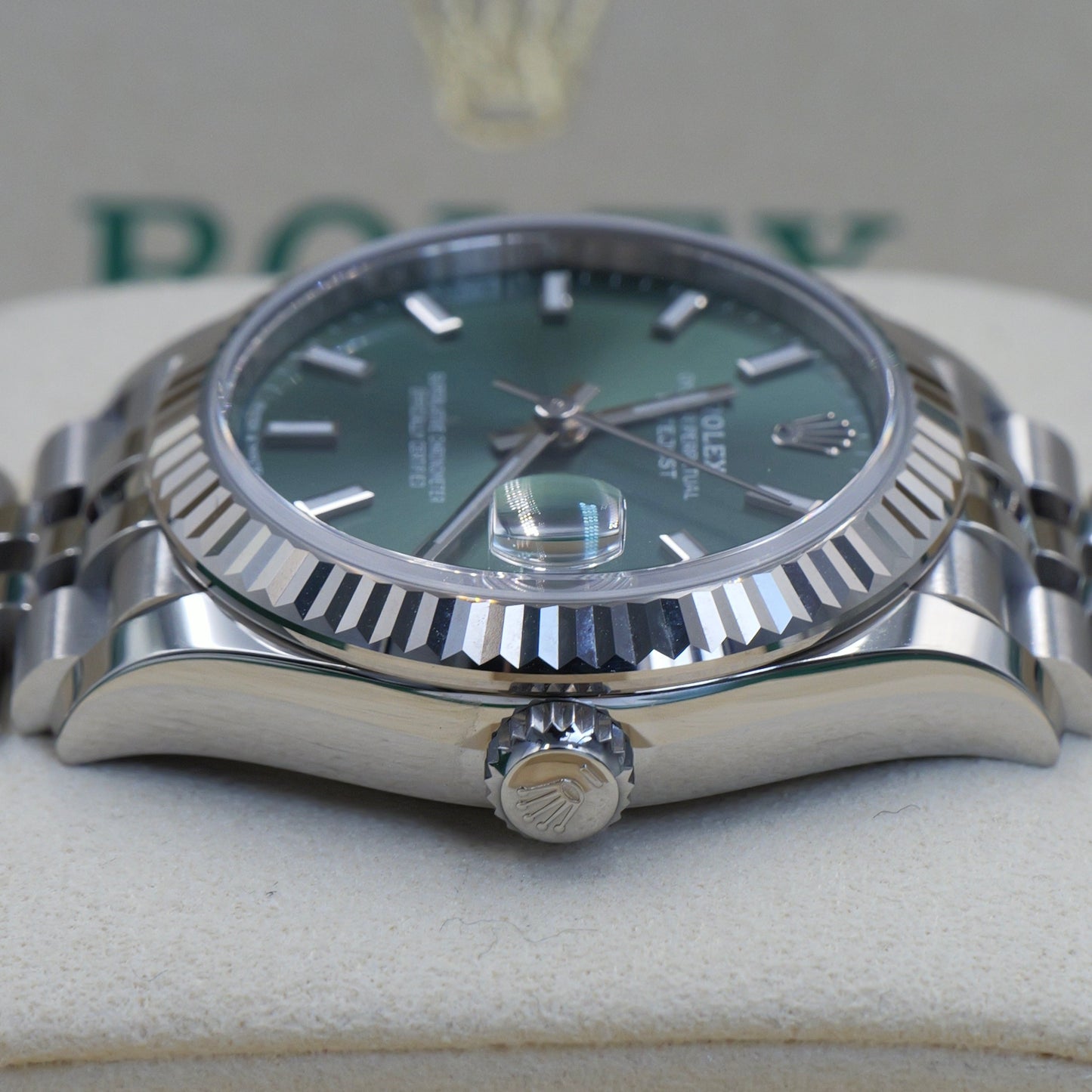 Rolex Datejust 31 Mint Green Fluted Jubilee 278274 - Full Set (2025)