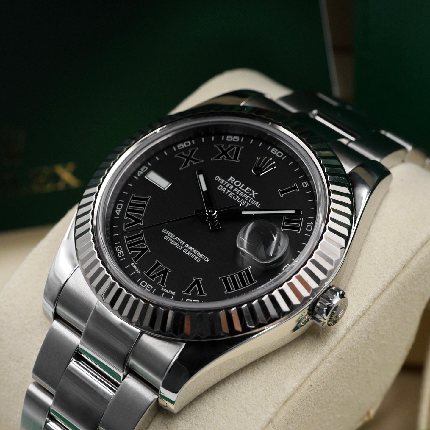 Rolex Datejust II Black Roman Numeral Dial 116334 - Full Set (2018)