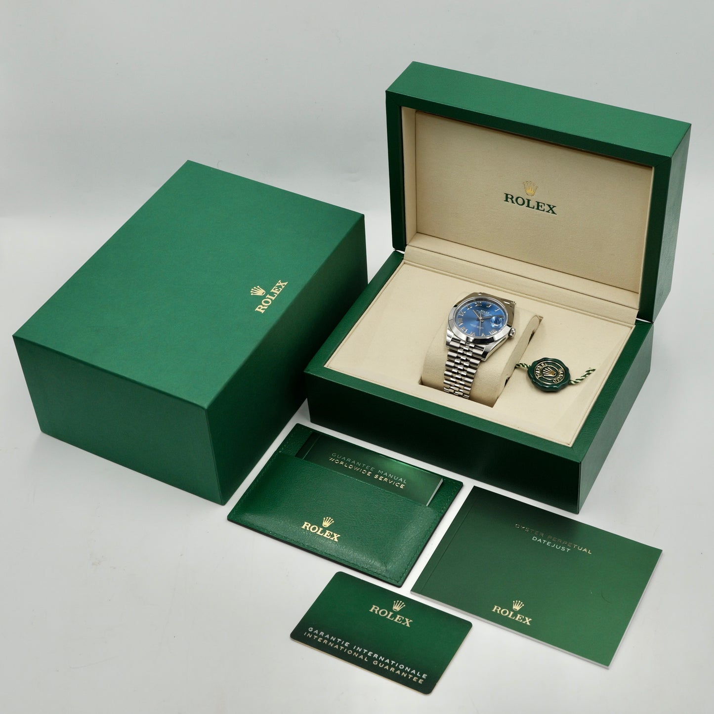 Rolex Datejust 41 Azzurro Blue Smooth Jubilee 126300 Full Set 2025