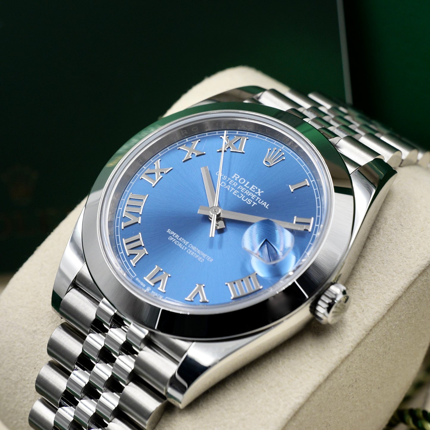 Rolex Datejust 41 Azzurro Blue Smooth Jubilee 126300 Full Set 2025
