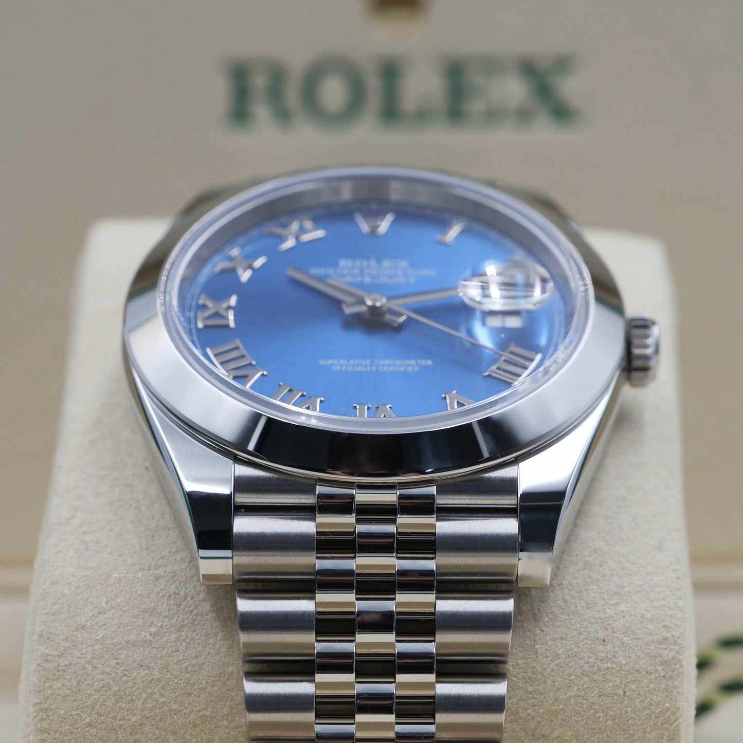 Rolex Datejust 41 Azzurro Blue Smooth Jubilee 126300 Full Set 2025