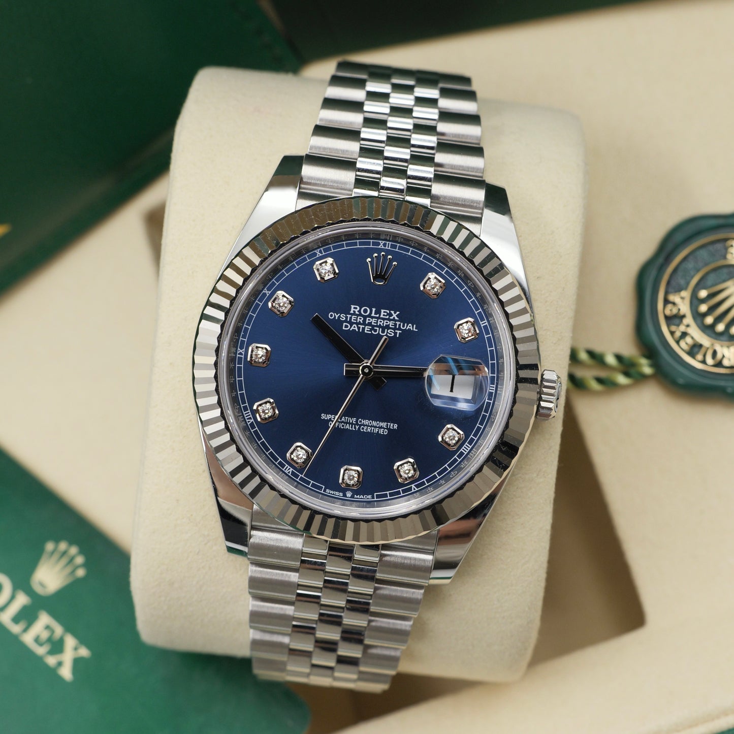 Rolex Datejust 41 Blue Diamond Dial 126334 - Full Set (2025)
