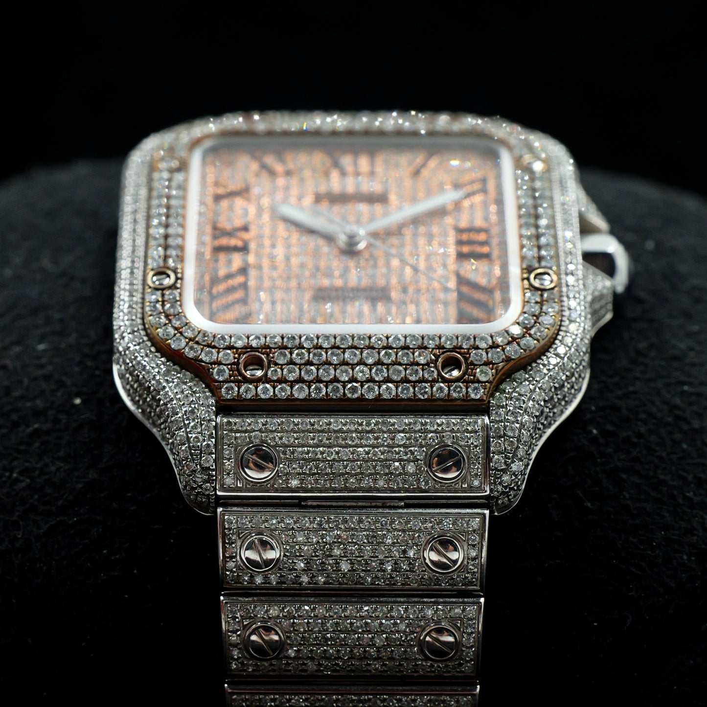 Cartier Santos Large Bussdown Rose Gold Dial and Bezel - Full Set (2021)