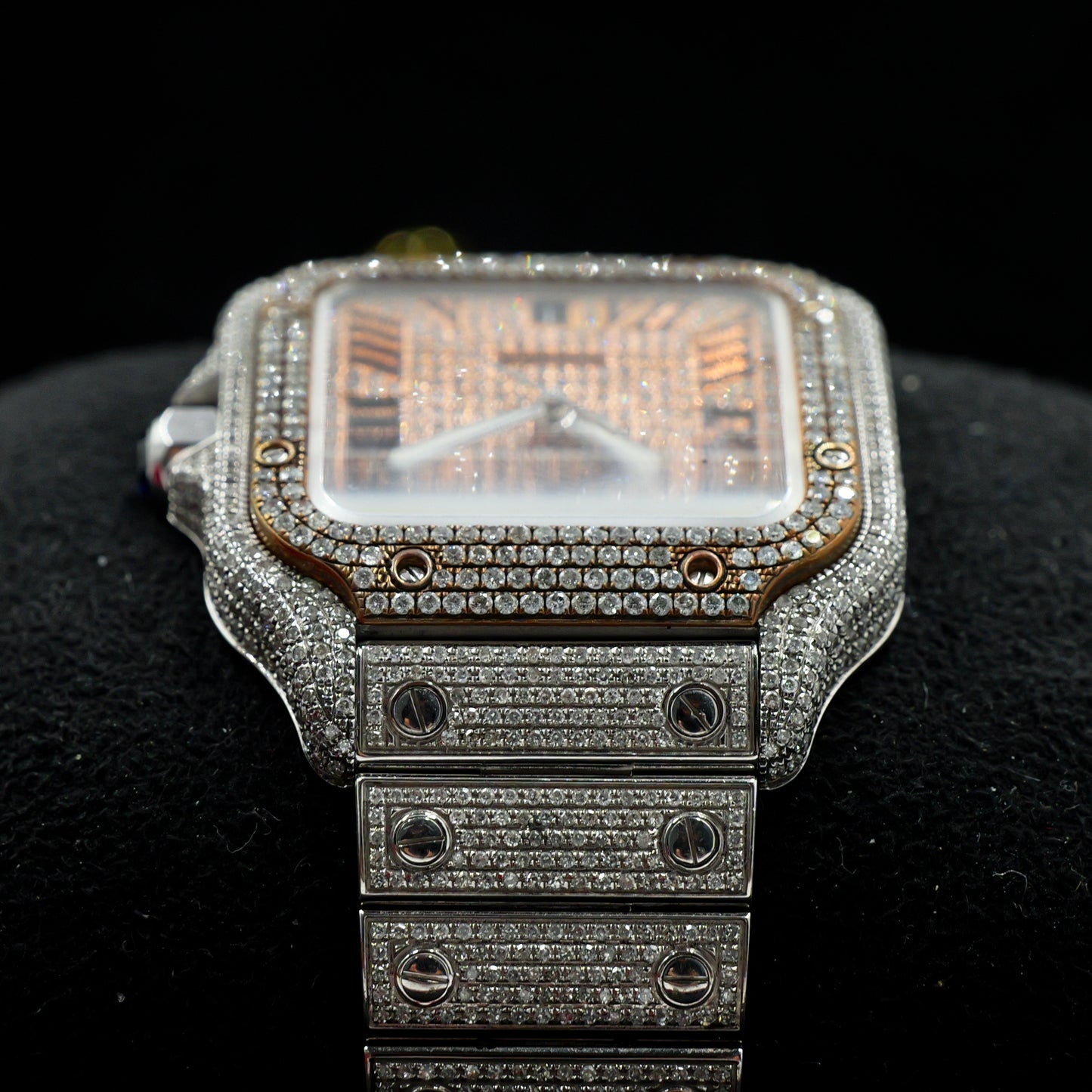 Cartier Santos Large Bussdown Rose Gold Dial and Bezel - Full Set (2021)