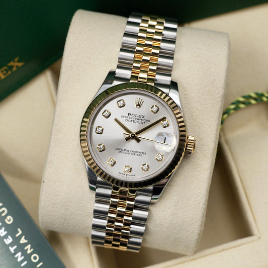 Rolex Datejust 31 Silver Diamond Dial 278273 - Full Set (2021)