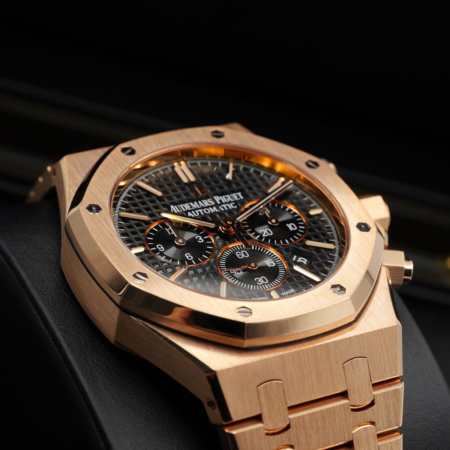 Audemars Piguet Royal Oak Chronograph  Rose Gold Black Dial 26320OR Full Set (2016)