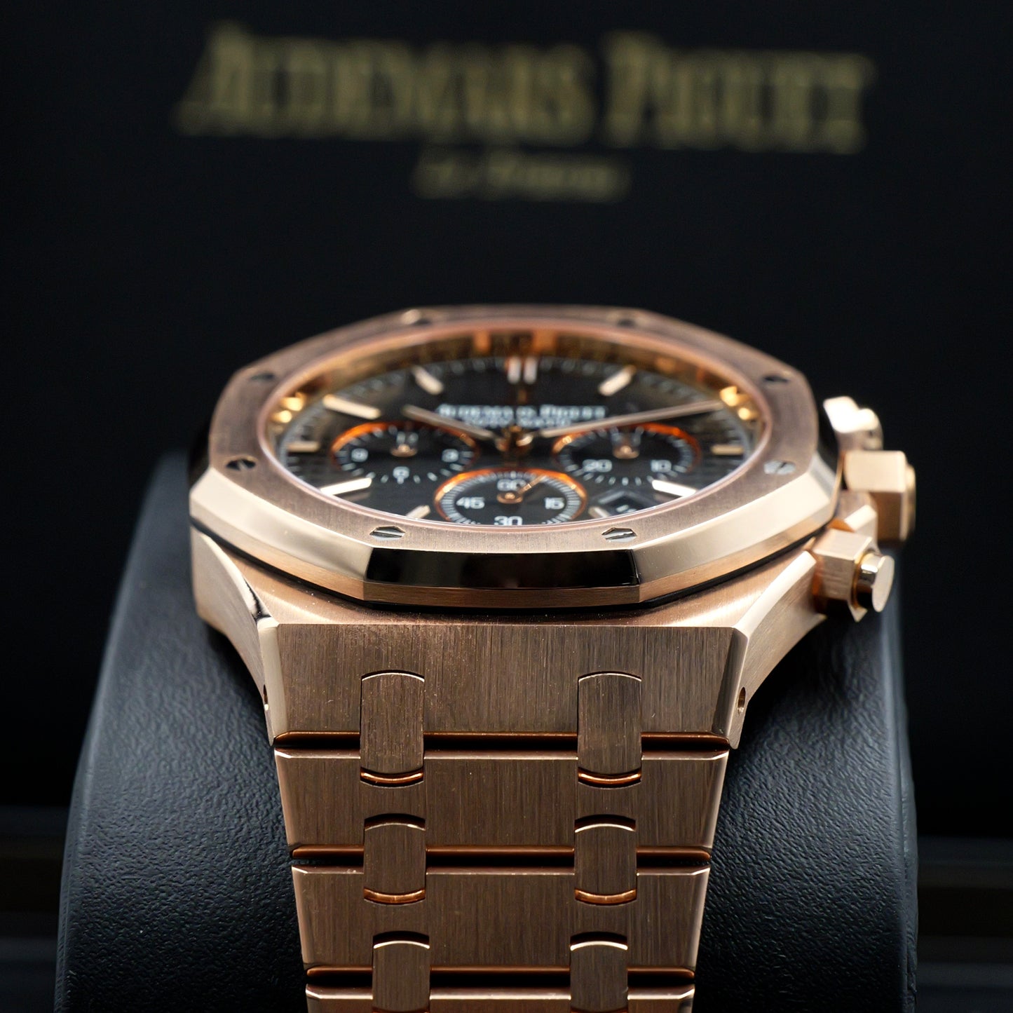 Audemars Piguet Royal Oak Chronograph  Rose Gold Black Dial 26320OR Full Set (2016)