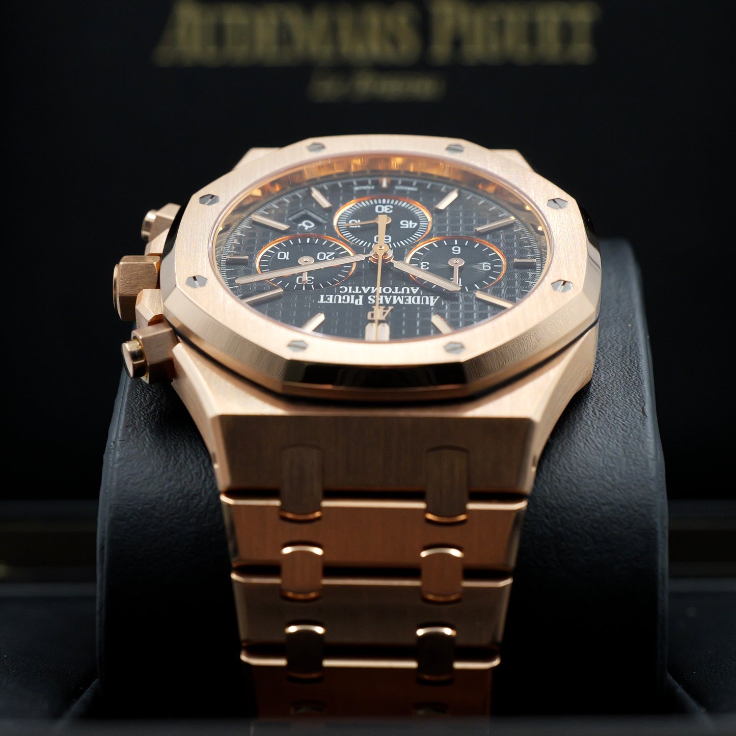 Audemars Piguet Royal Oak Chronograph  Rose Gold Black Dial 26320OR Full Set (2016)
